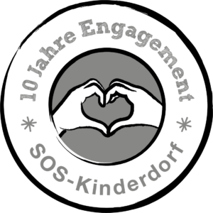 Siegel 10 Jahre Engagement für SOS-Kinderdorf