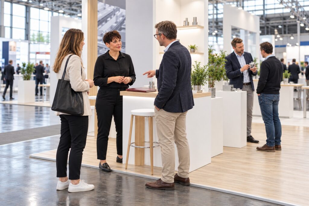Neukundengewinnung und Akquise: Gespräch mit Interessierten auf einer Messe – MODUL TRAINING