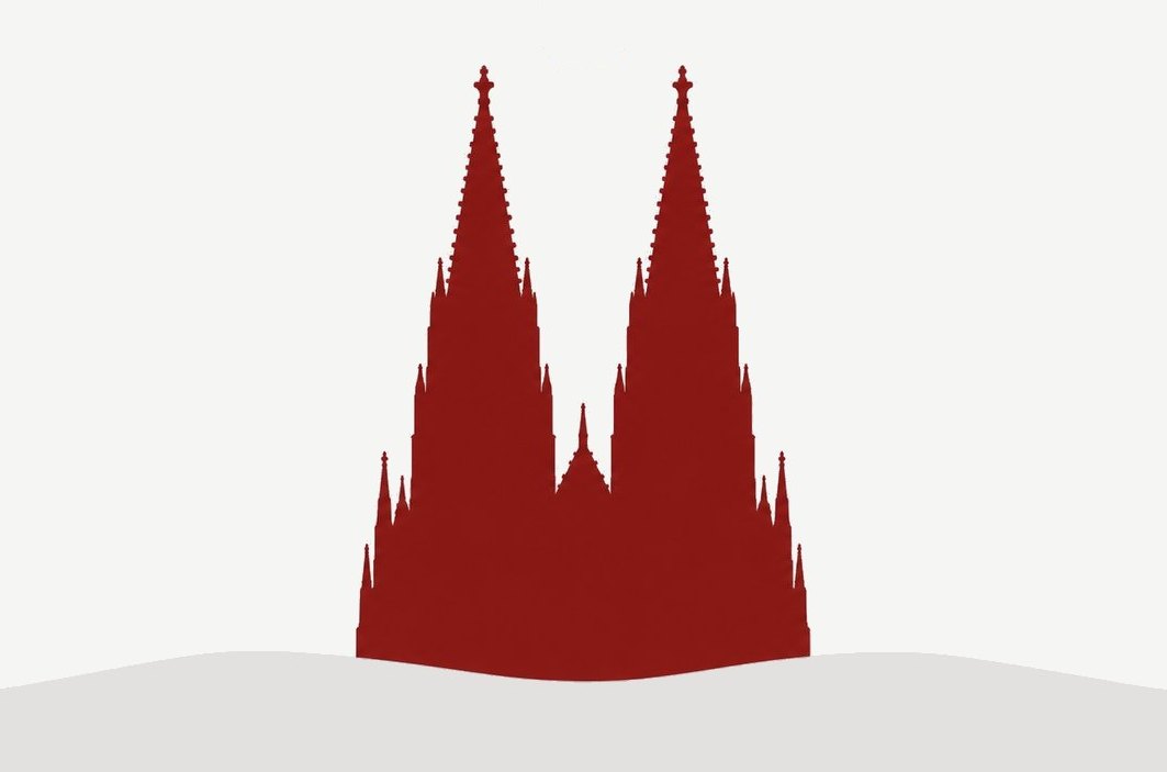 Seminare in Köln: Kölner Dom als Silhouette in Modulrot