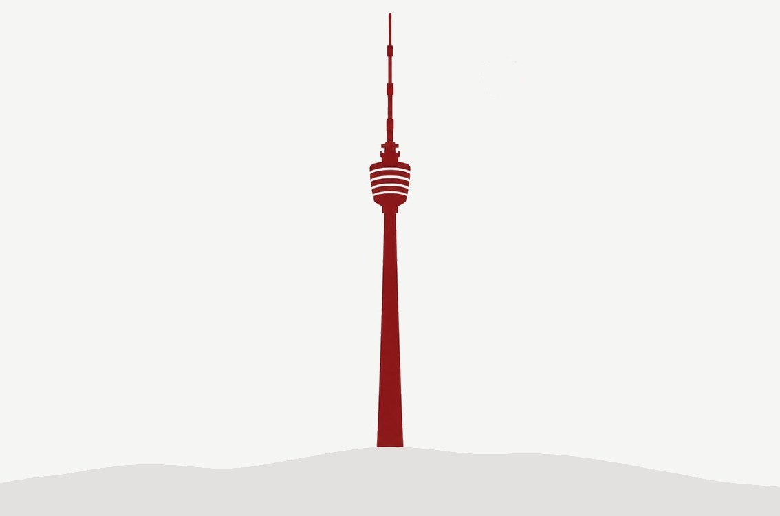 Seminare in Stuttgart: Fernsehturm als Silhouette in Modulrot